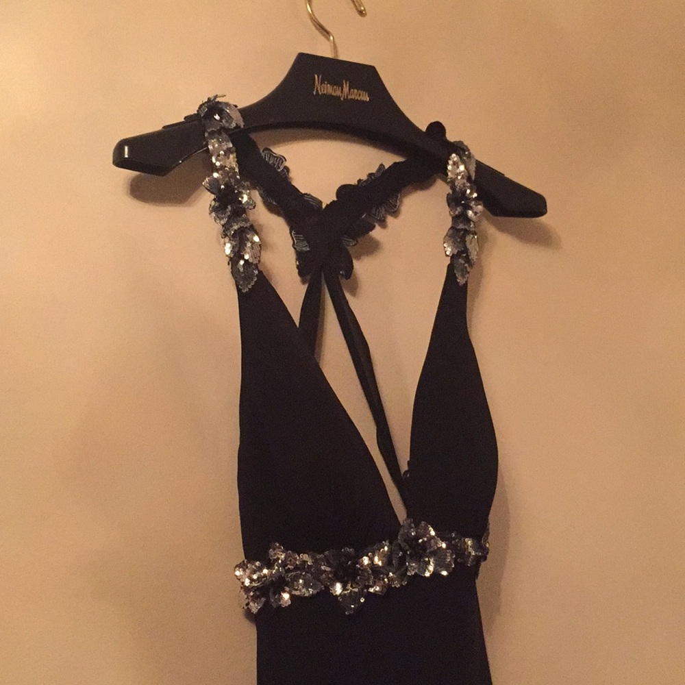 Faviana Couture Black Sequin Dress Size 12